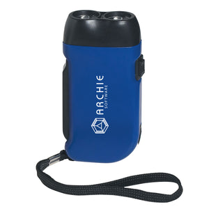 Hand Squeeze Flashlight With Wrist Strap - Blue With Black