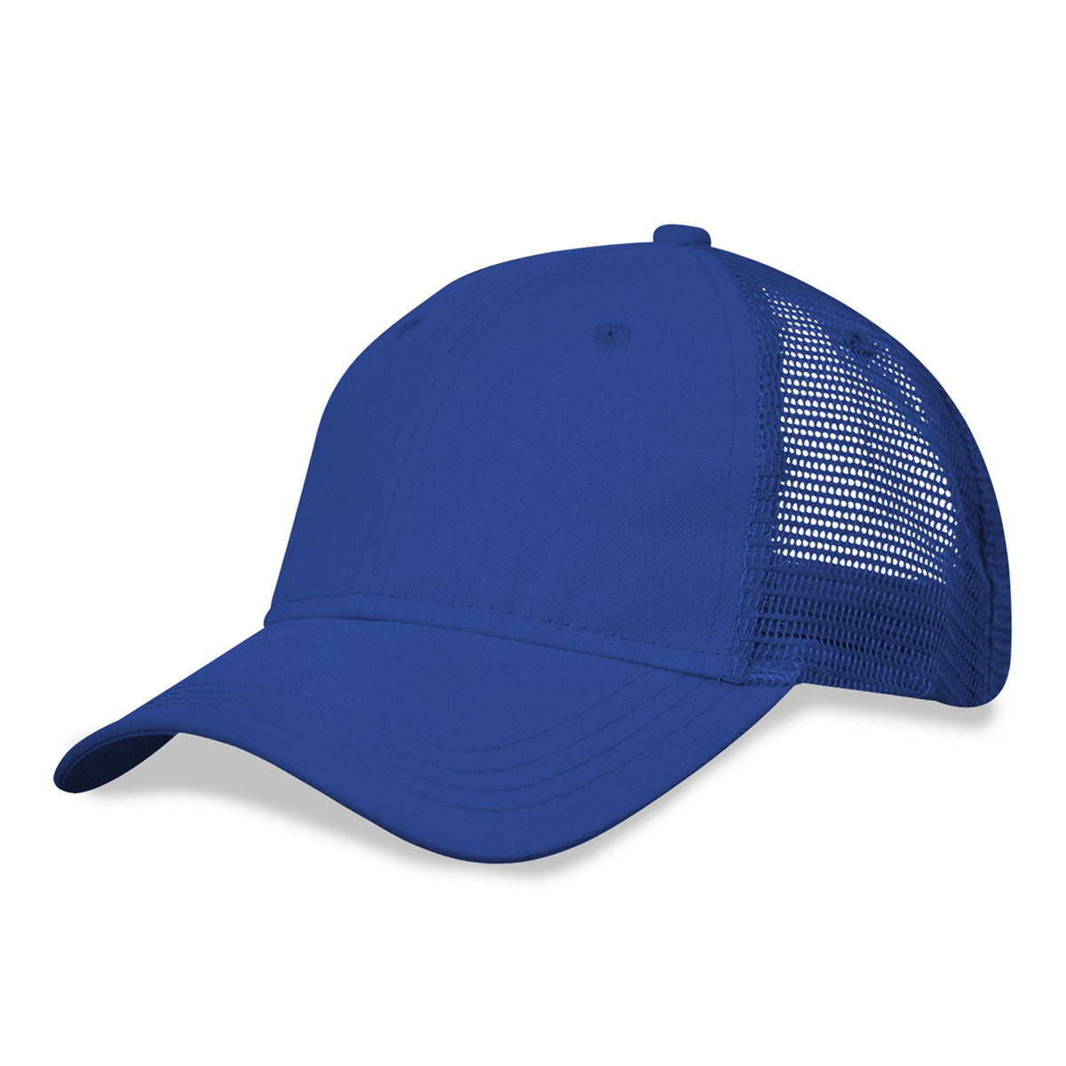 6 Panel Light Brushed Trucker Cap - Royal