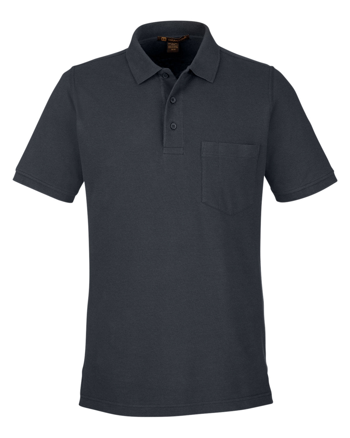 Harriton Men's Valiant Cotton Snag Protect Pocket Polo - Dark Charcoal