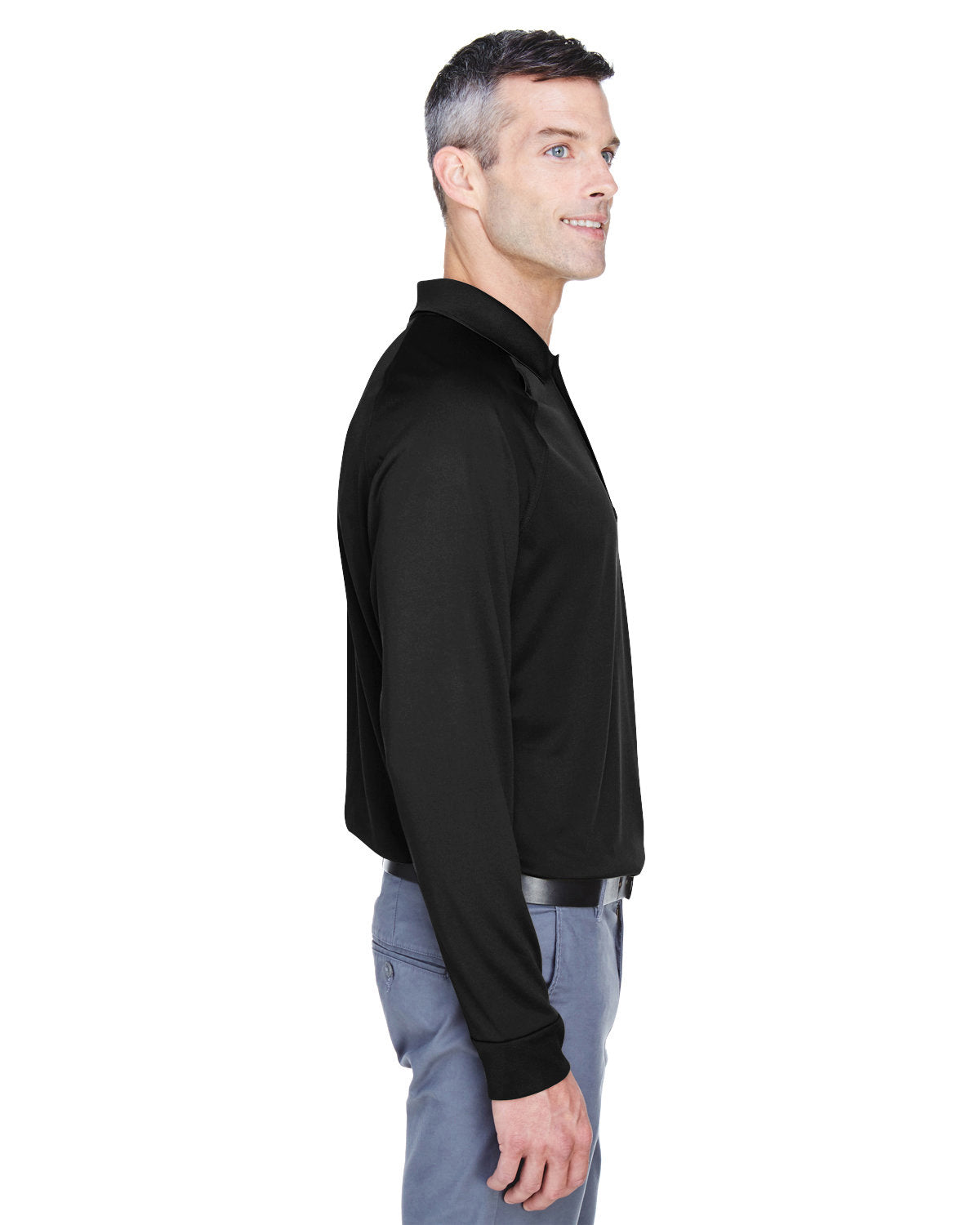 Harriton Men's Advantage Snag Protection Plus Long-Sleeve Tactical Polo - Side