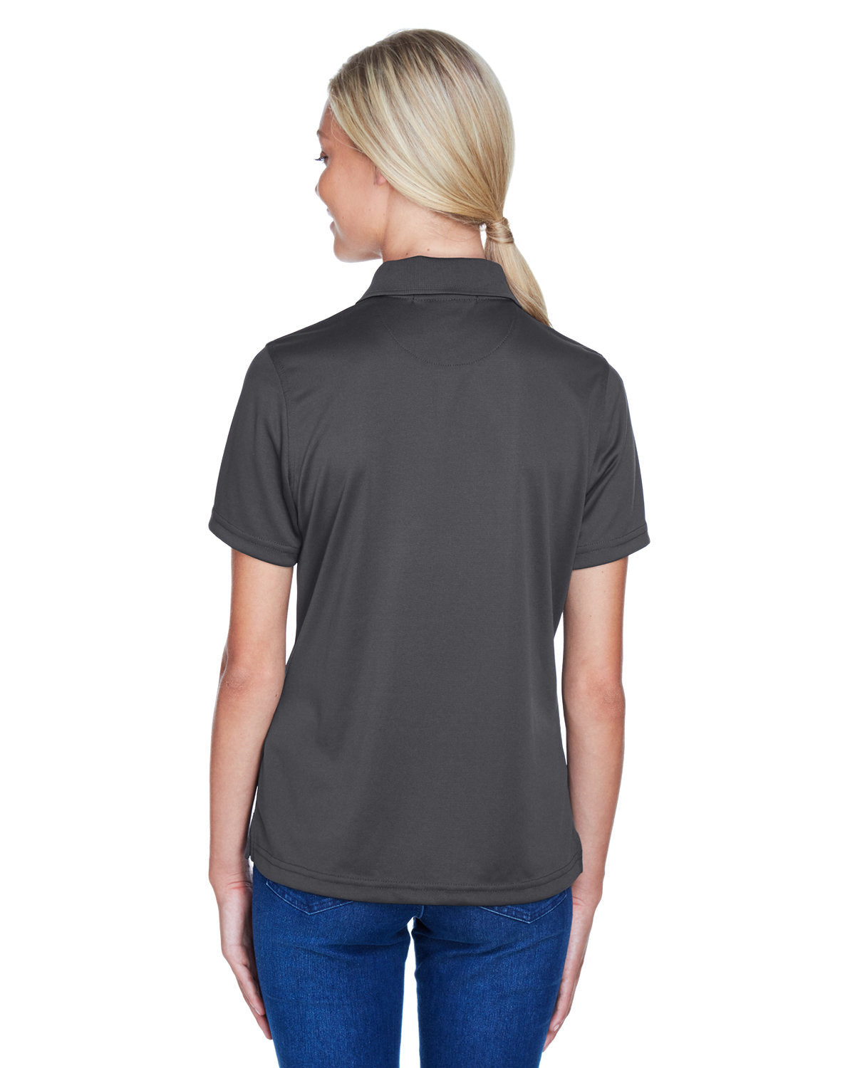 Harriton Ladies' Advantage Snag Protection Plus IL Snap Placket Polo - Back