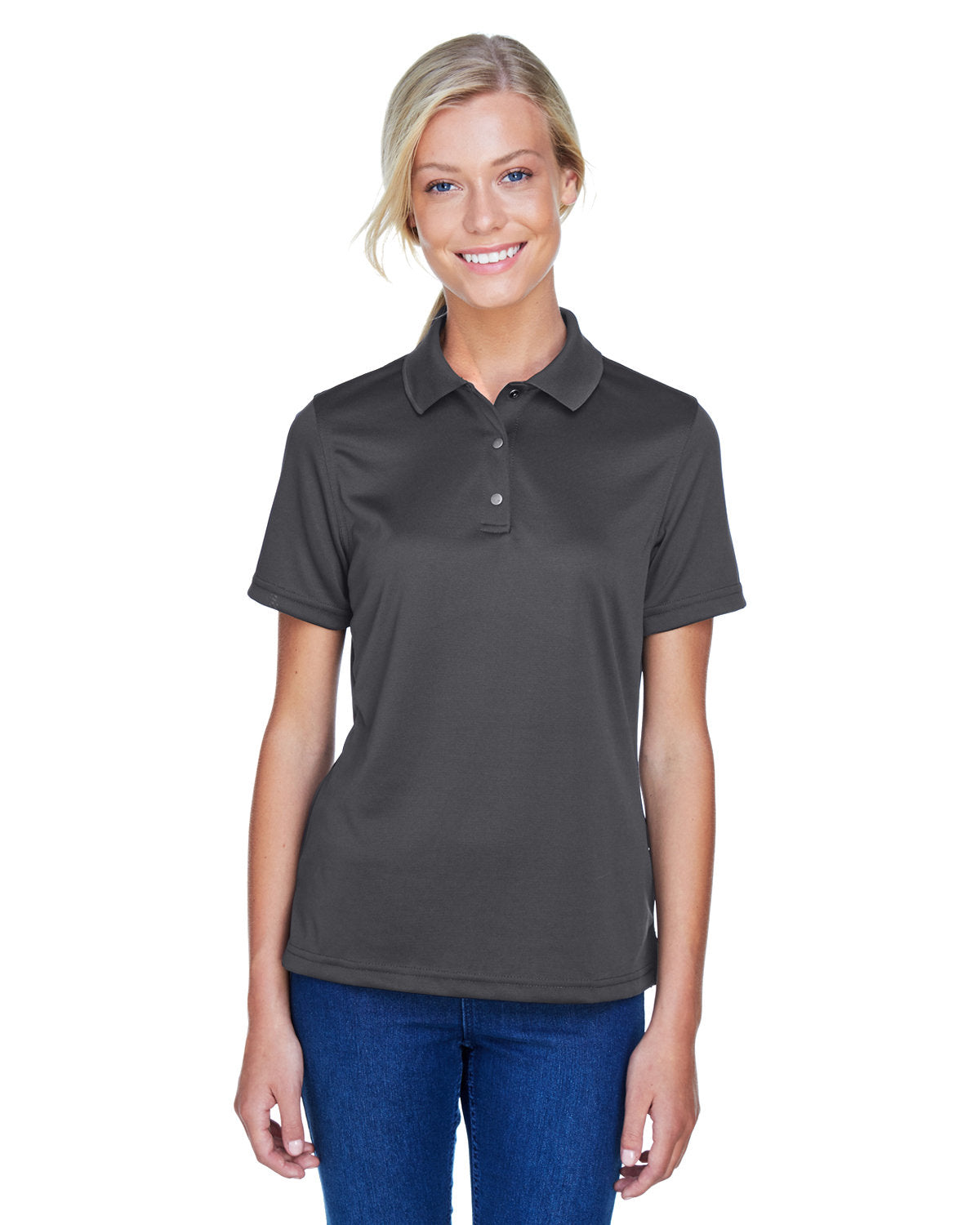 Harriton Ladies' Advantage Snag Protection Plus IL Snap Placket Polo - Front