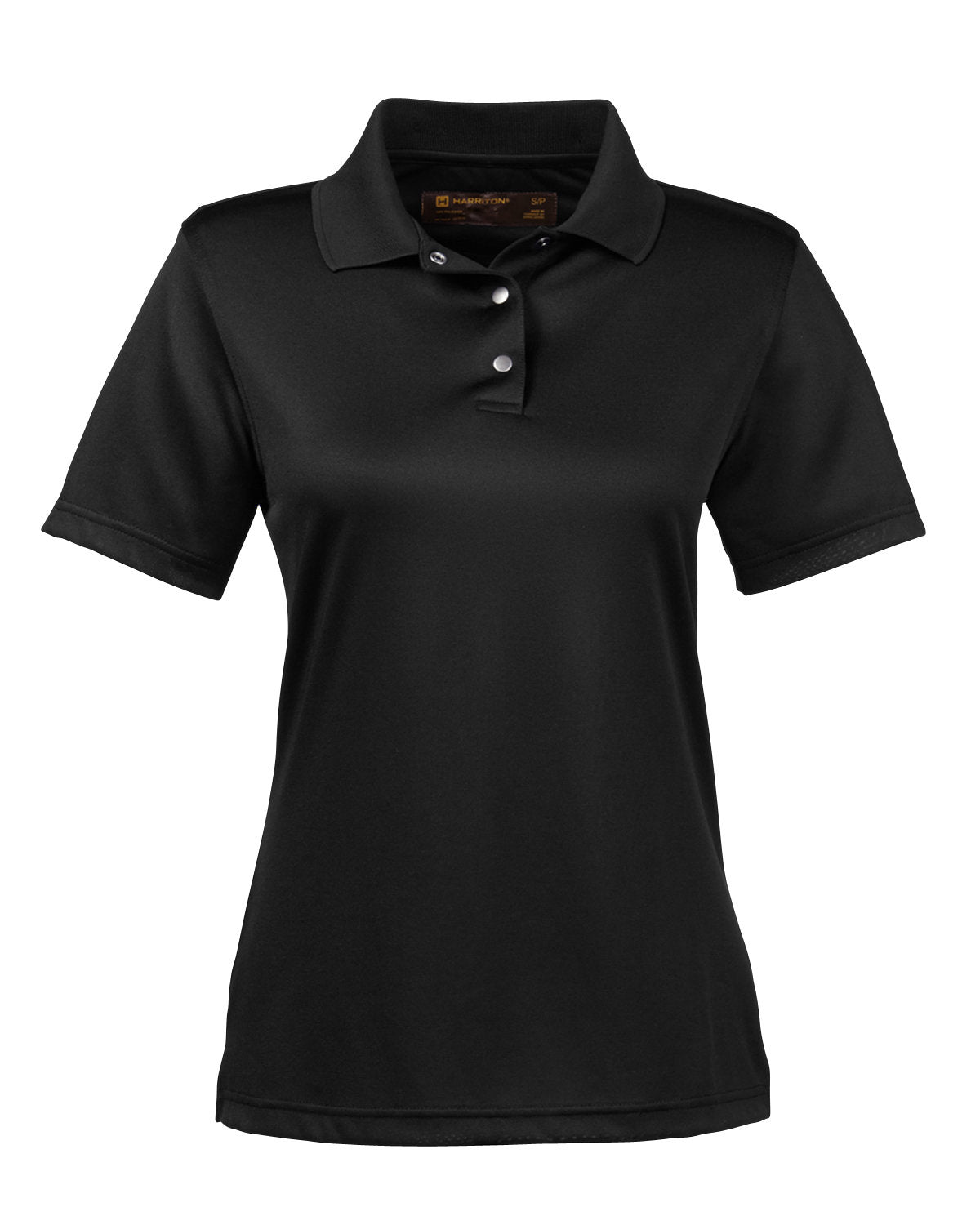 Harriton Ladies' Advantage Snag Protection Plus IL Snap Placket Polo - Black