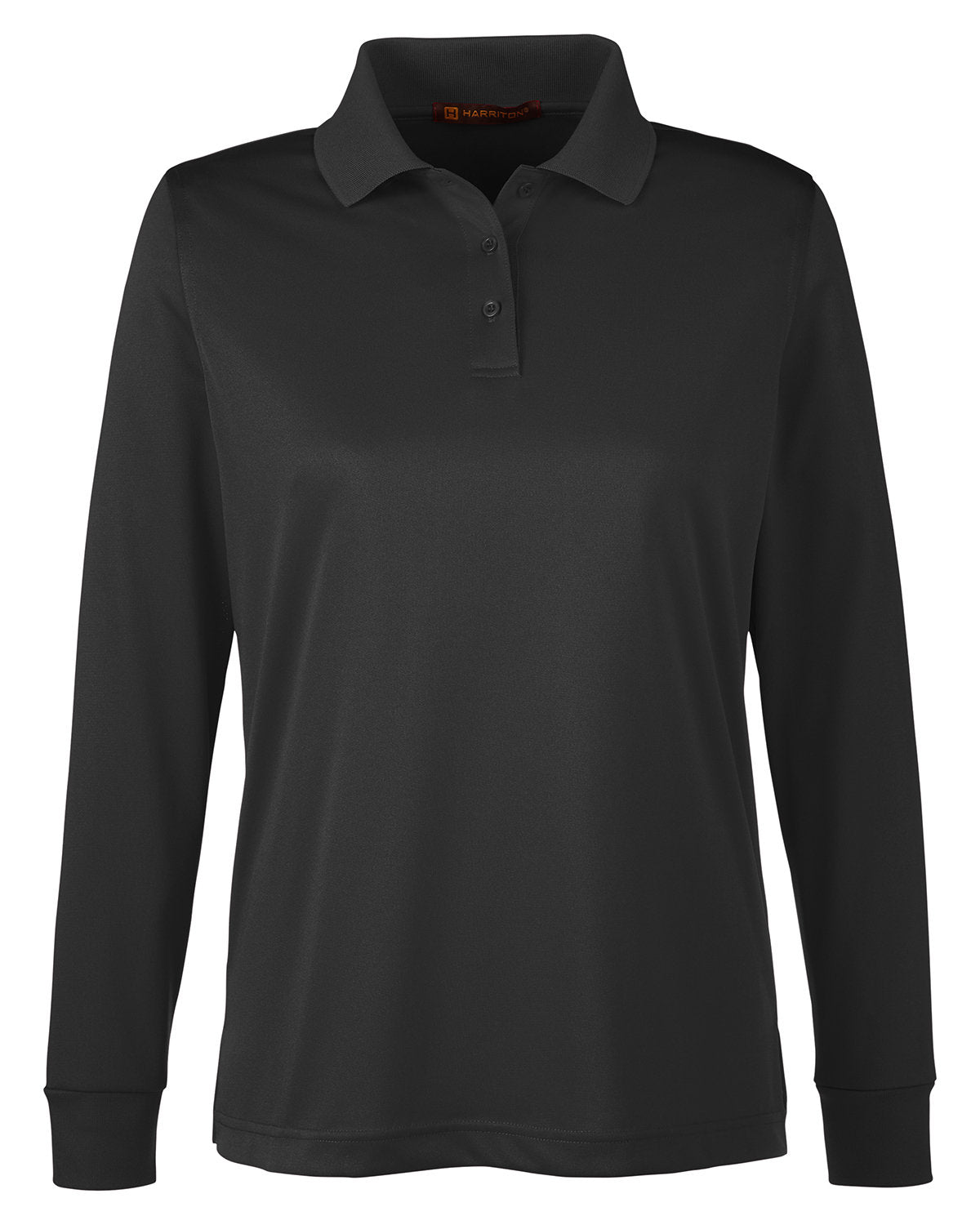 Harriton Ladies' Advantage Snag Protection Plus IL Long Sleeve Polo - Black