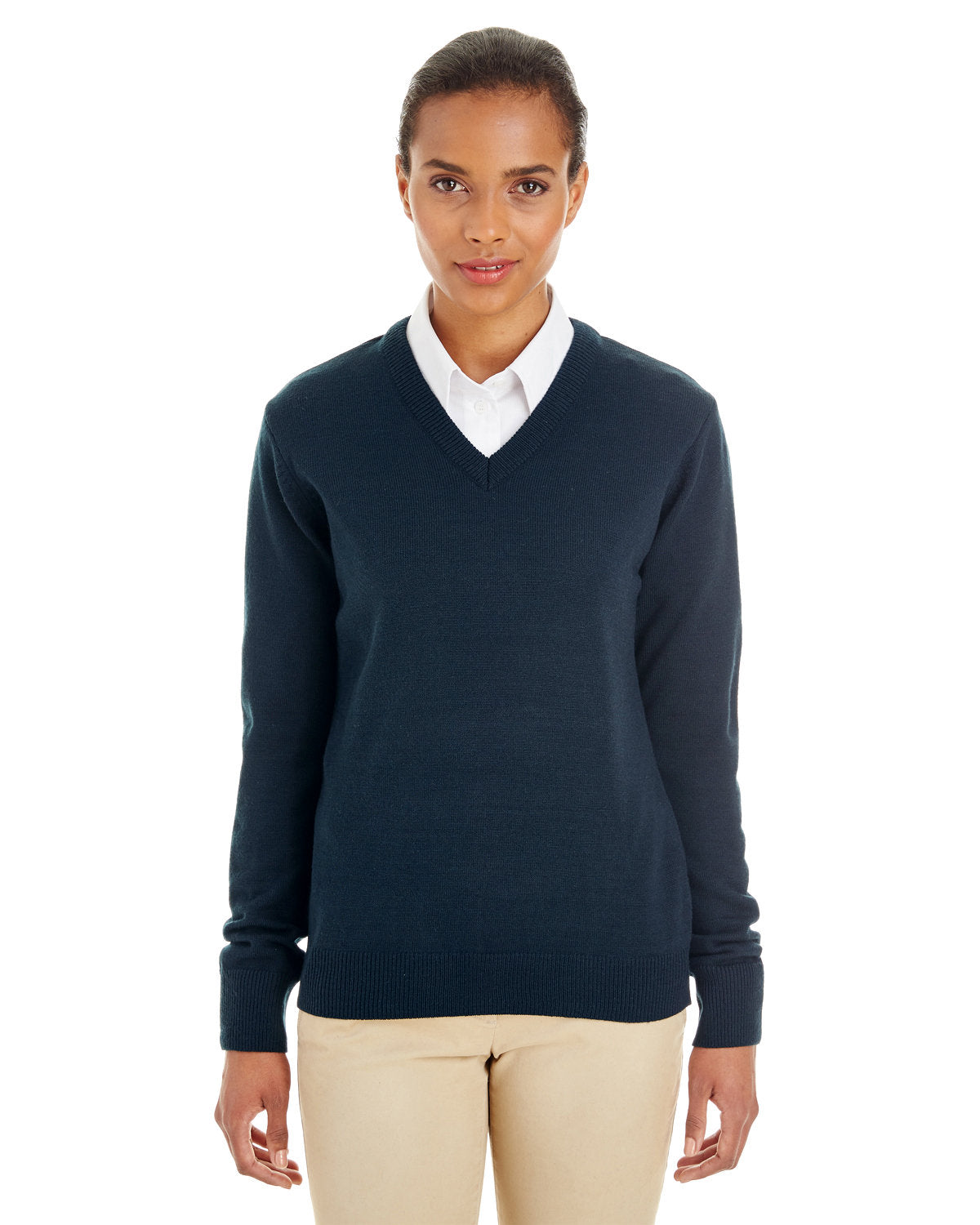 Harriton Ladies' Pilbloc™ V-Neck Sweater - Front