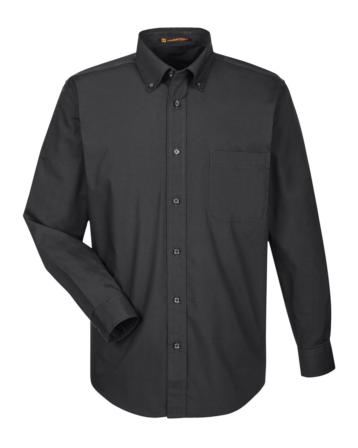 Harriton Men's Essential Poplin - Black