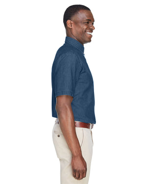 Harriton Men's Short-Sleeve Denim Shirt - Side