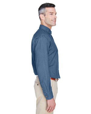 Harriton Men's Tall Long-Sleeve Denim Shirt - Side