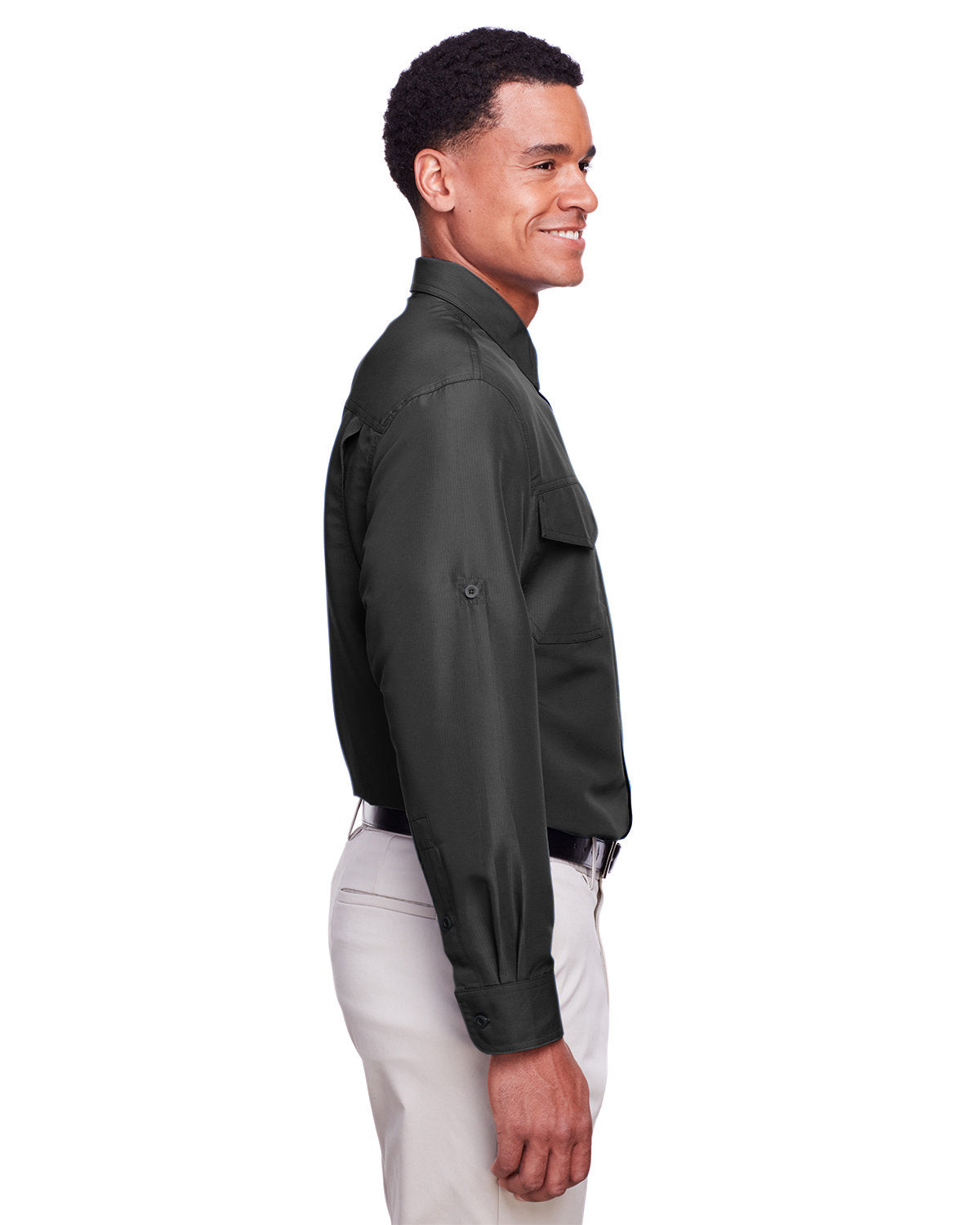 Harriton Men's Key West Long-Sleeve Performance Staff Shirt - Side