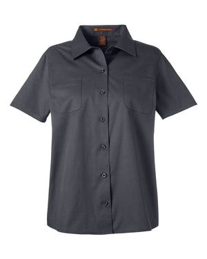 Harriton Ladies' Advantage IL Short-Sleeve Work Shirt - Dark Charcoal