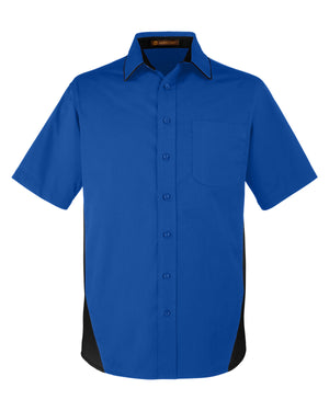 Harriton Men's Tall Flash IL Colorblock Short Sleeve Shirt - Tr Royal/Black