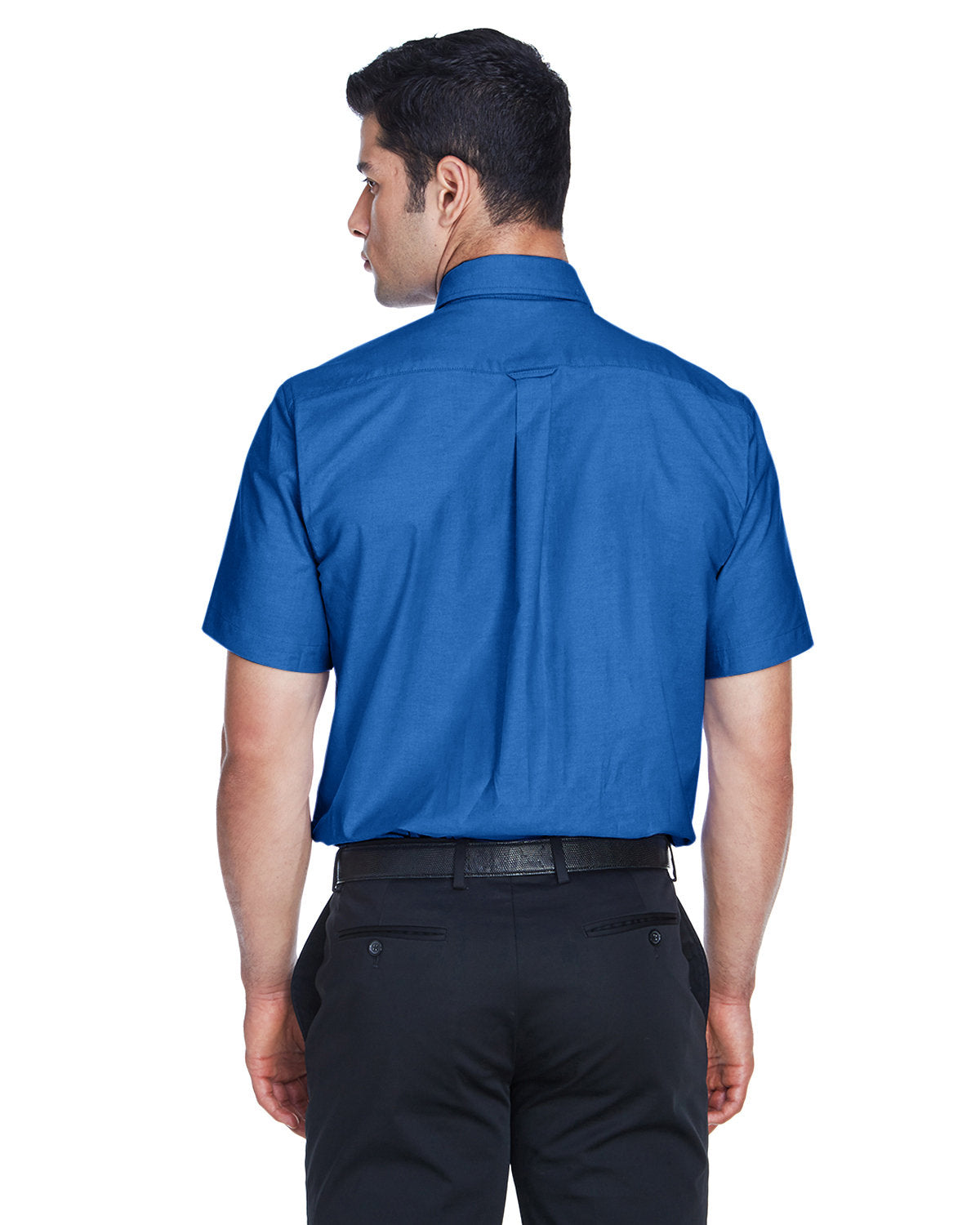 Harriton Men's Short-Sleeve Oxford with Stain-Release - Back