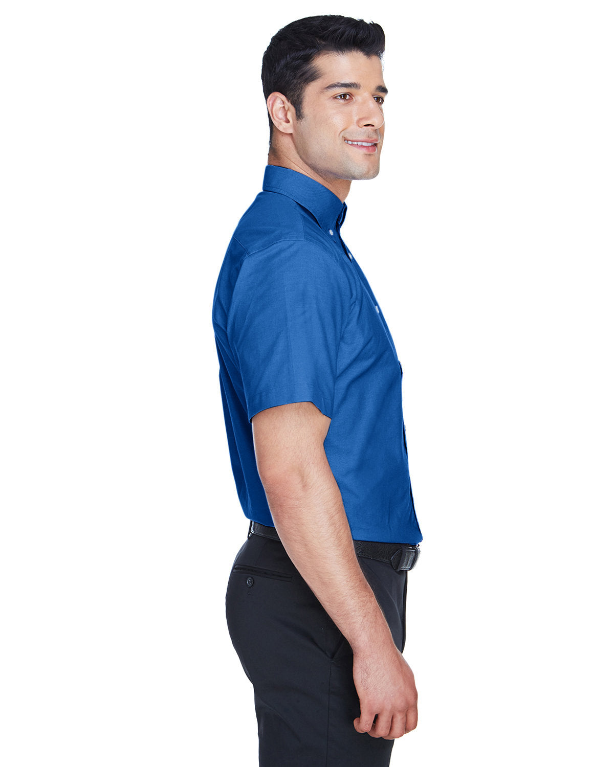 Harriton Men's Short-Sleeve Oxford with Stain-Release - Side