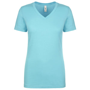 Next Level Women's Ideal V-Neck T-Shirt - Tahiti Blue