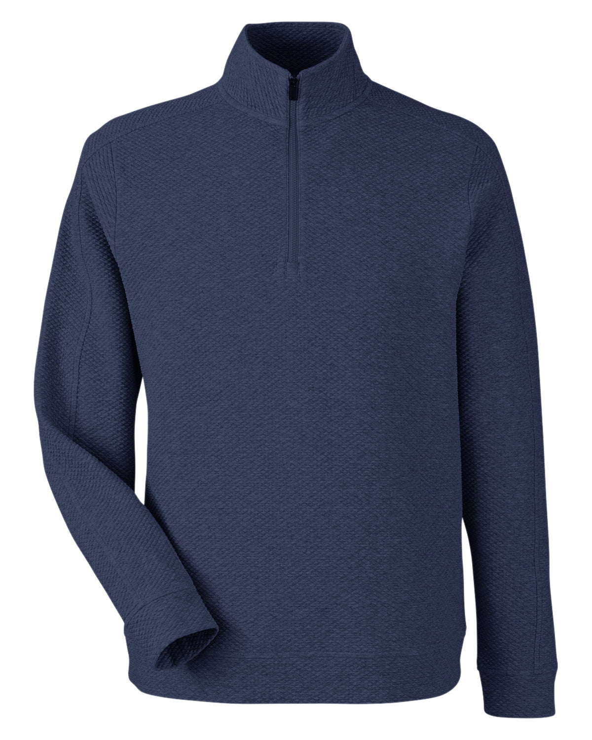 North End Men's Spirit Textured Quarter-Zip - Classic Navy Hth