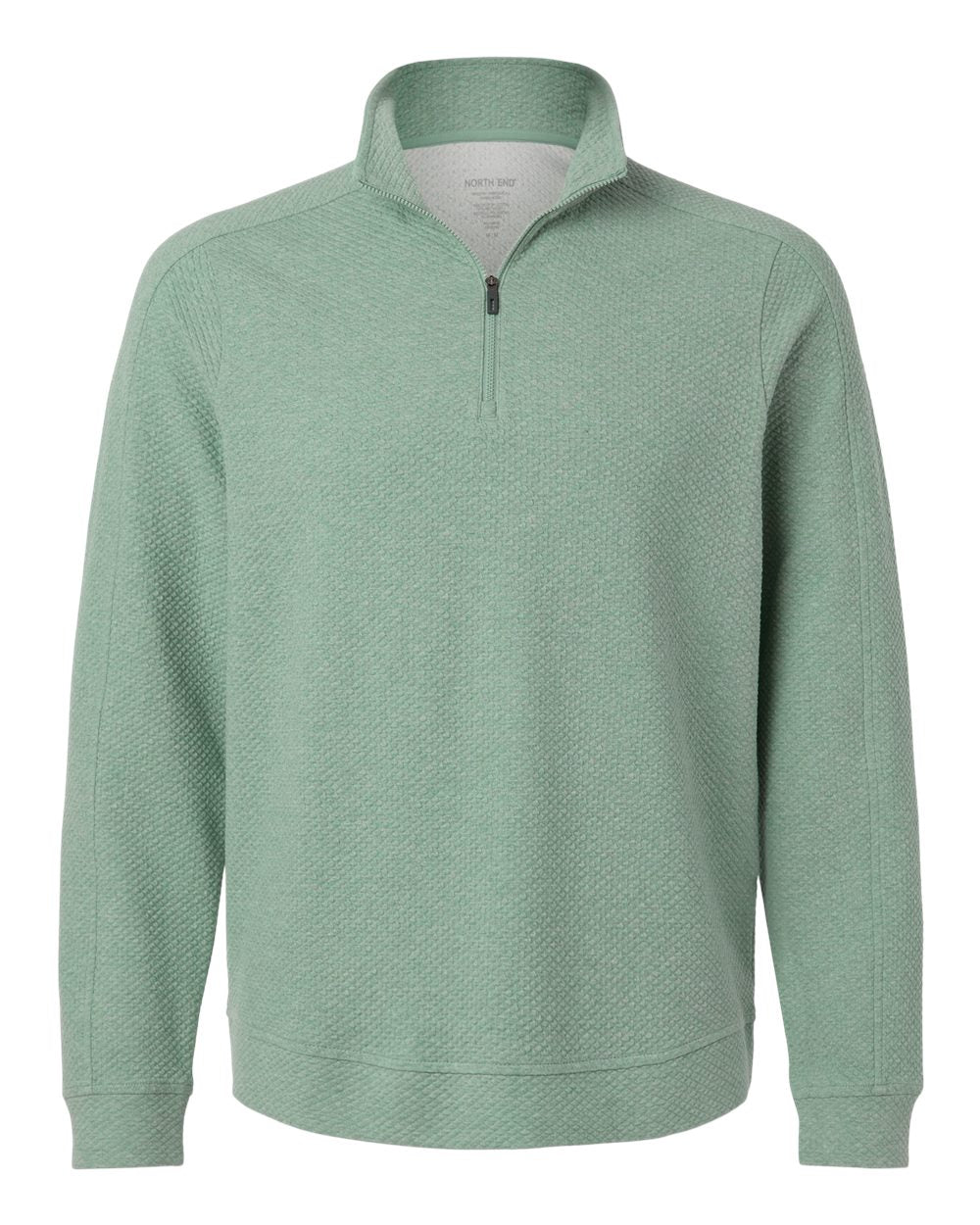 North End Men's Spirit Textured Quarter-Zip - Sage Green Heather