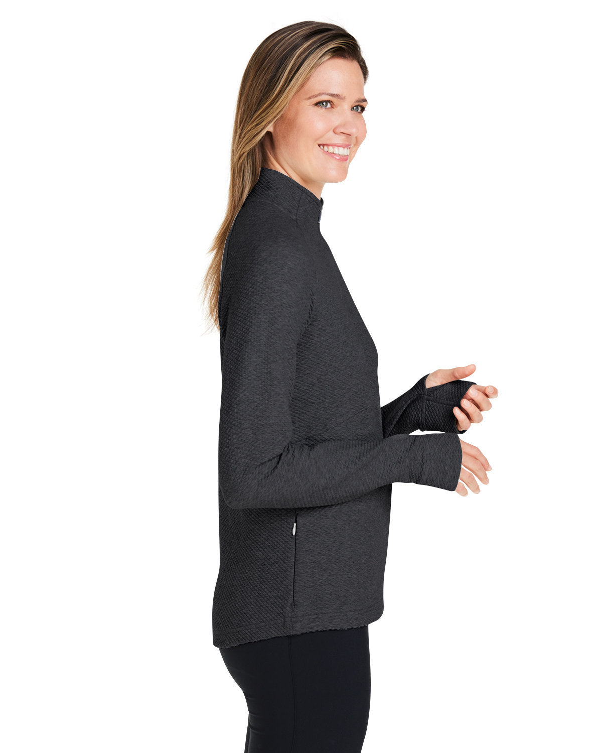 North End Ladies' Spirit Textured Quarter-Zip - Side