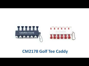 Golf Tee Caddy - CM2178 - White with Red