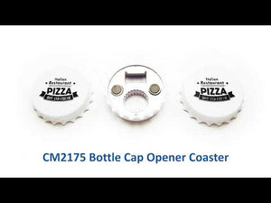 White Bottle Cap Opener Coaster