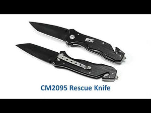 Automobile Rescue Knife with seatbelt cutter - Black