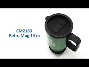 Promotional drinkware products will keep you hydrated and connected to your customers! Features sculptured double wall stainless steel travel mug with plastic liner. Features a leak resistant thumb slide sipping lid, holds 14 oz. Ready to be customized with your company name and logo.