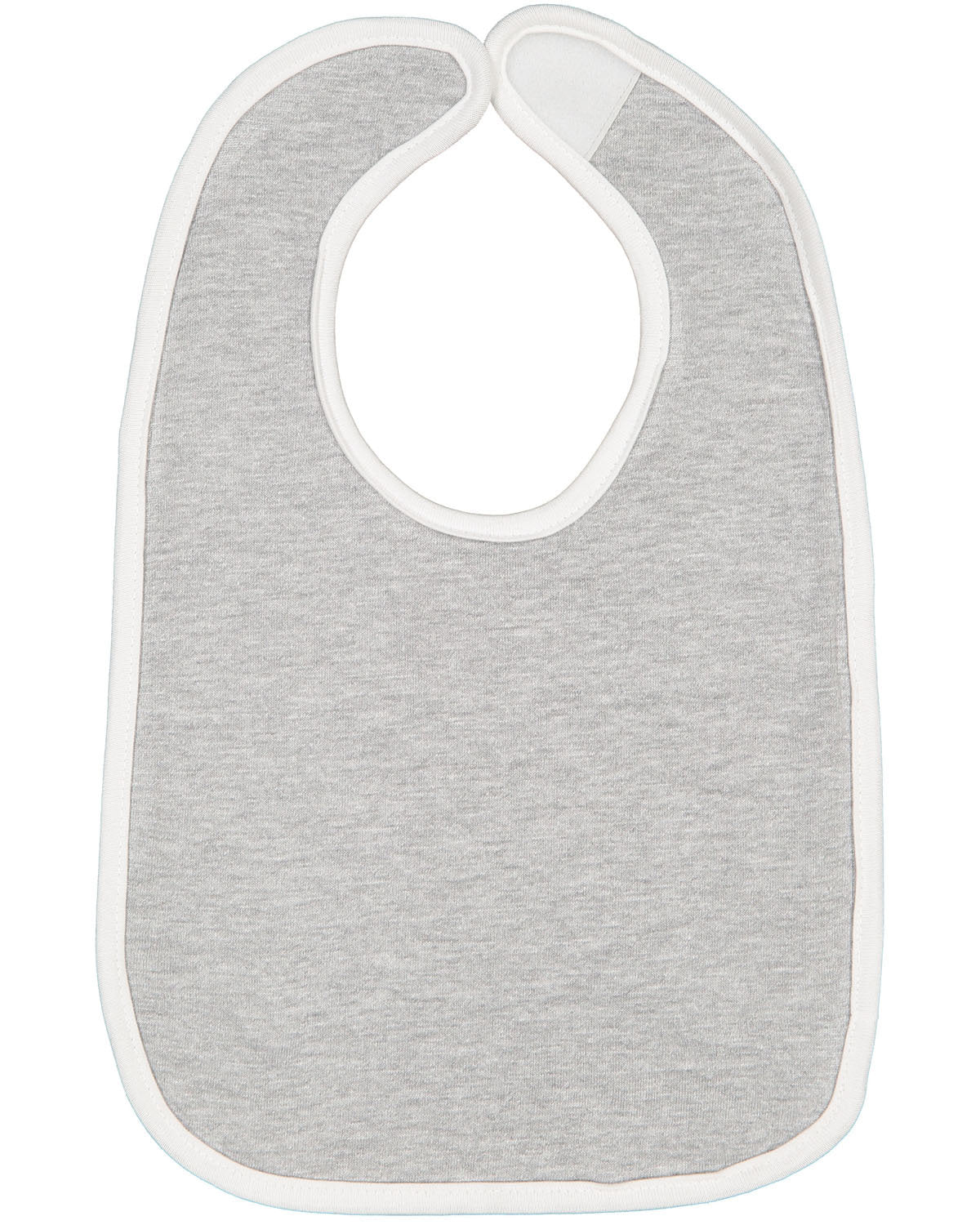 Rabbit Skins Infant Contrast Trim Bib - Heather/White