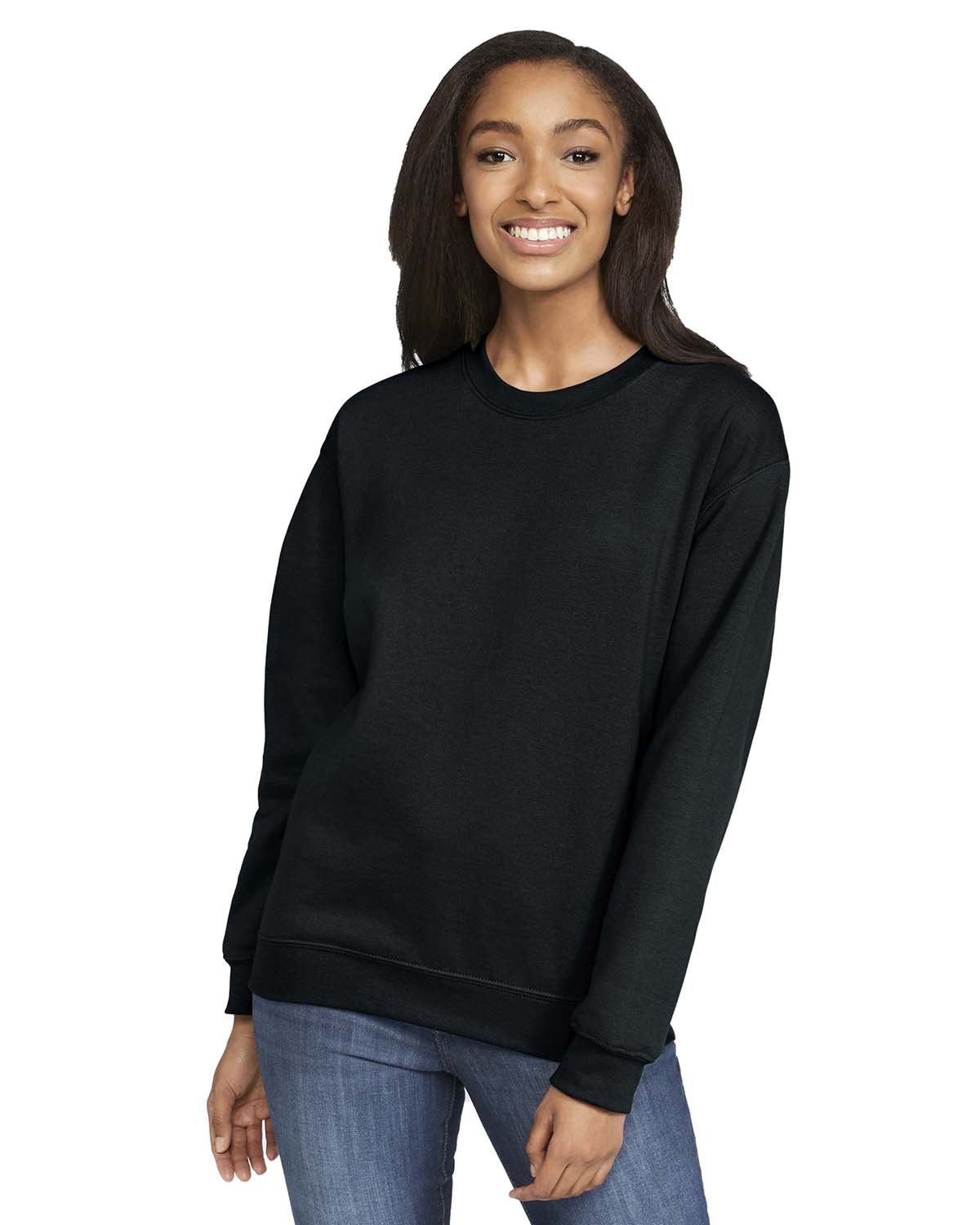 Gildan Adult Softstyle® Fleece Crew Sweatshirt - Black