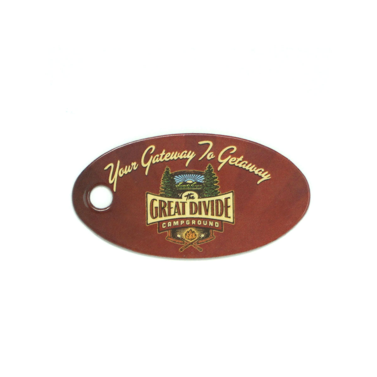 Poly Laminate Key Tag - Small Oval - White