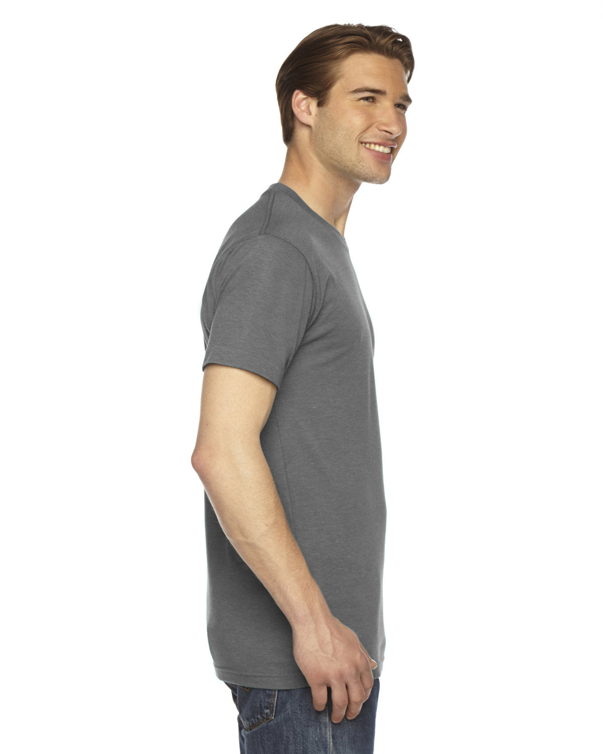 American Apparel Unisex Triblend Short-Sleeve Track T-Shirt - Side