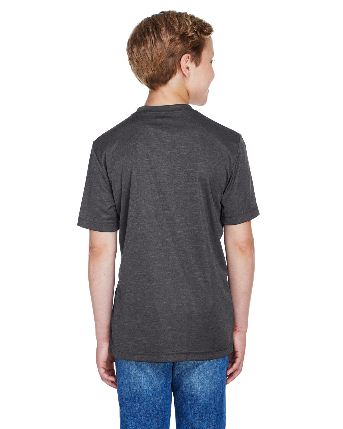 Team 365 Youth Sonic Heather Performance T-Shirt - Back