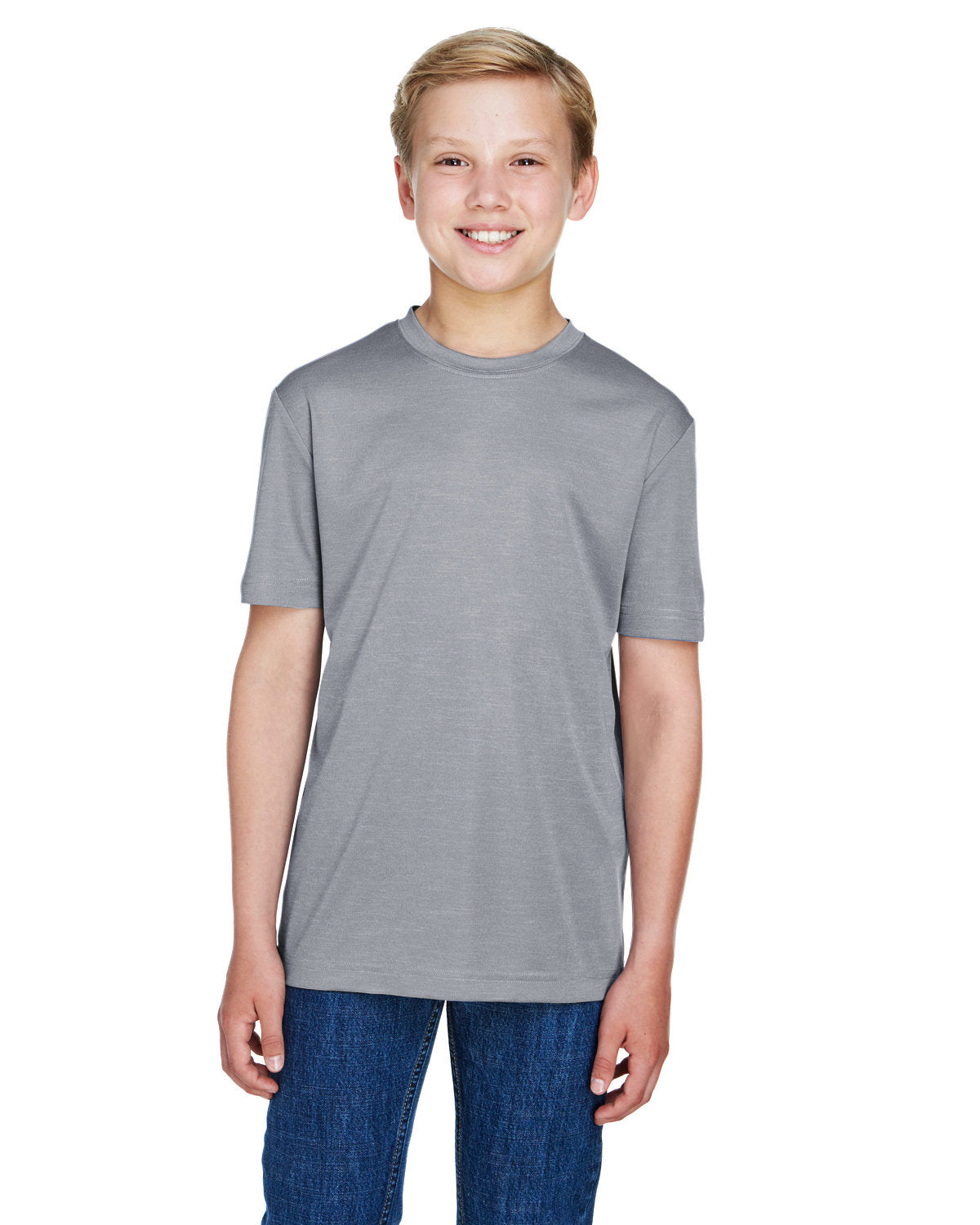 Team 365 Youth Sonic Heather Performance T-Shirt - Athletic Heather