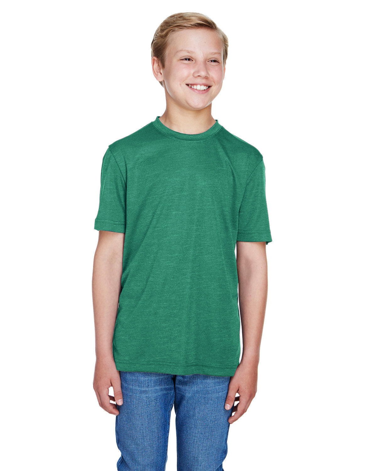 Team 365 Youth Sonic Heather Performance T-Shirt - Sp Forest Hthr