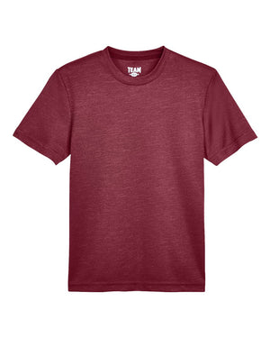 Team 365 Youth Sonic Heather Performance T-Shirt - Sport Maroon Heather