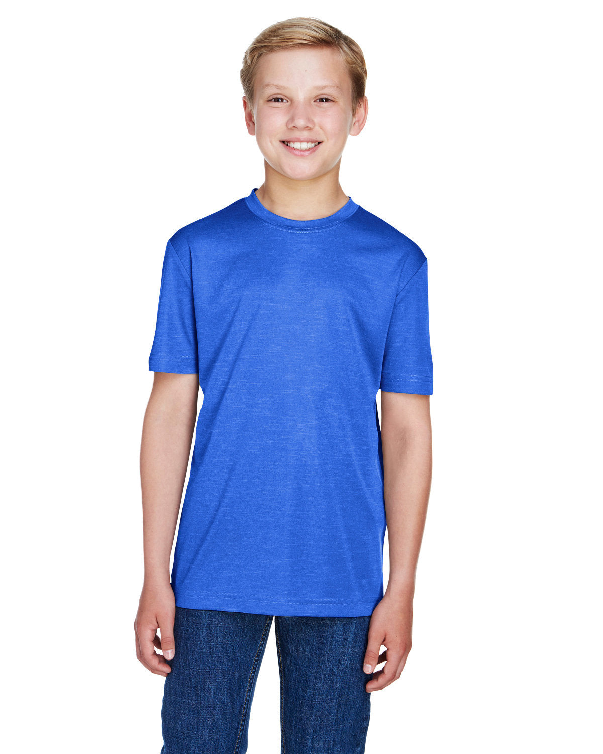 Team 365 Youth Sonic Heather Performance T-Shirt - Sp Royal Heather