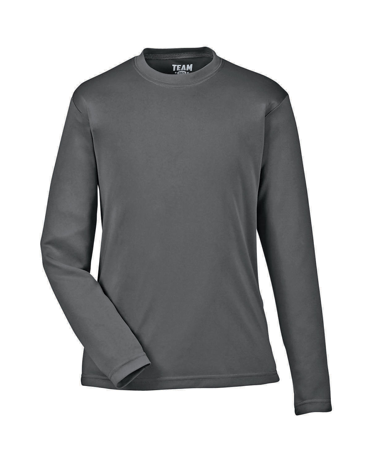Team 365 Youth Zone Performance Long-Sleeve T-Shirt - Sport Graphite