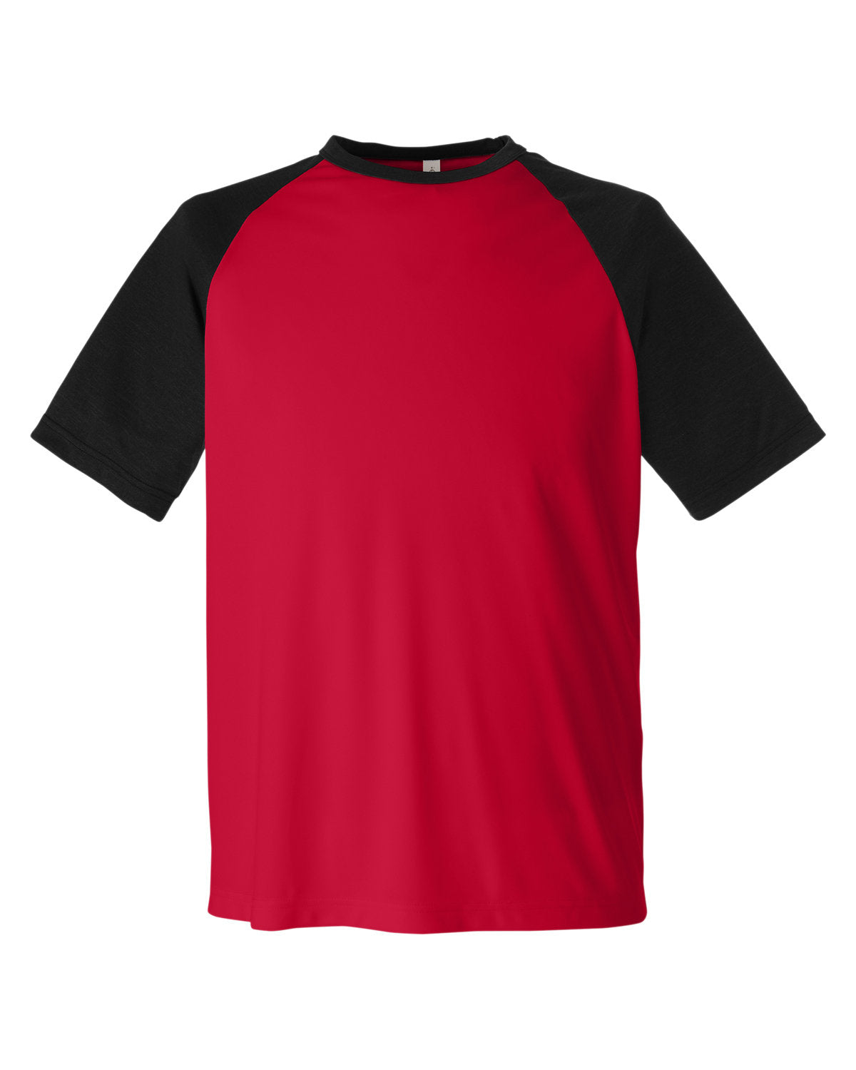 Team 365 Unisex Zone Colorblock Raglan T-Shirt - Sp Red/Blk Hthr