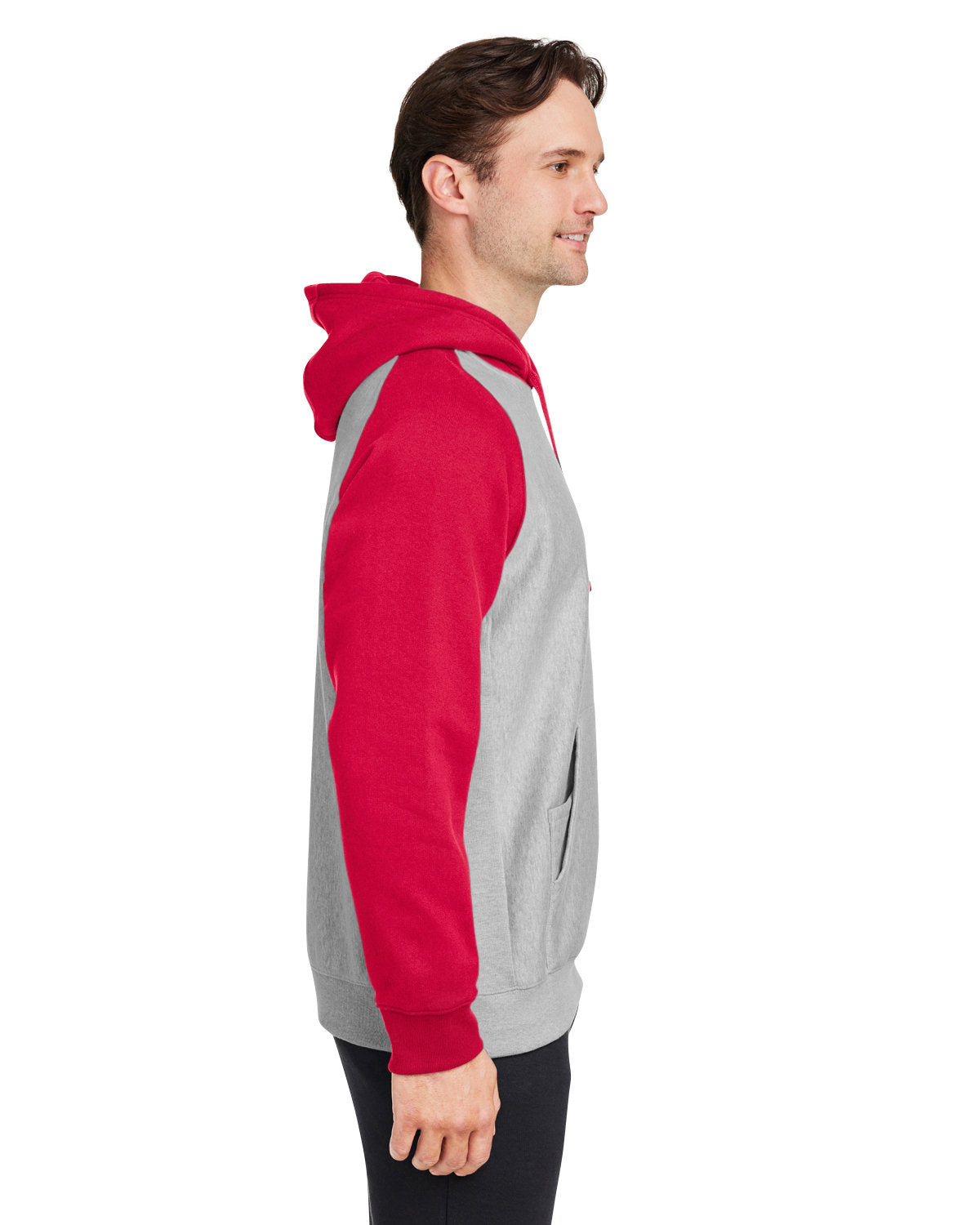 Team 365 Unisex Zone HydroSport™ Heavyweight Colorblock Hooded Sweatshirt - Side