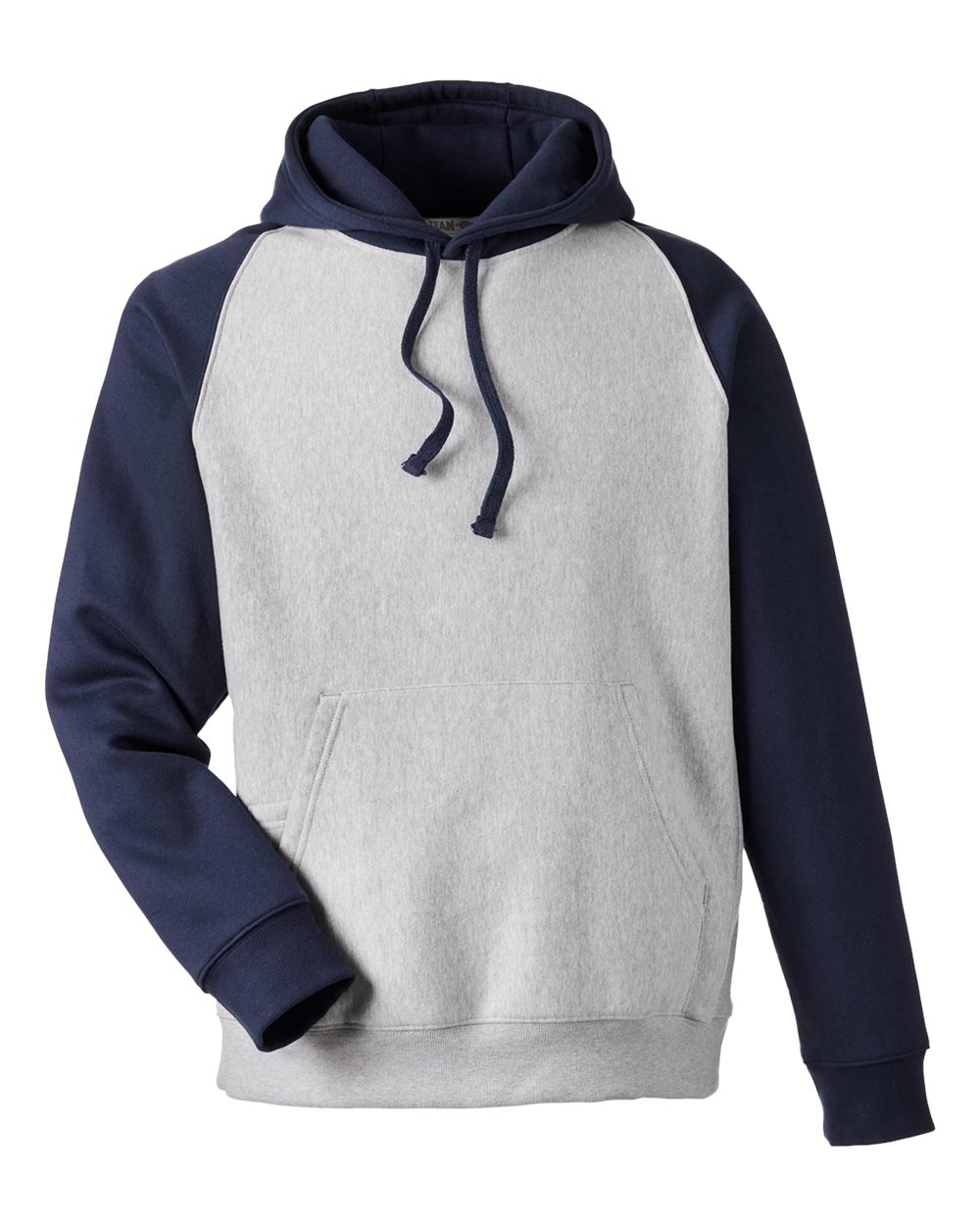 Team 365 Unisex Zone HydroSport™ Heavyweight Colorblock Hooded Sweatshirt - Athletic Heather/ Sport Dark Navy